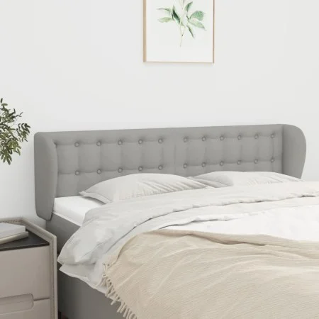 Light gray fabric headboard 147x23x78/88 cm by , Headboards and footboards - Ref: Foro24-3117576, Price: 72,91 €, Discount: %