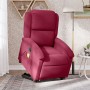 Sillón de masaje reclinable elevable terciopelo rojo tinto en Sillones | Comprar online en Foru.es