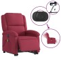 Sillón de masaje reclinable elevable terciopelo rojo tinto en Sillones | Comprar online en Foru.es