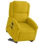 Sillón reclinable masaje eléctrico elevable terciopelo amarillo en Sillones | Comprar online en Foru.es