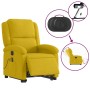 Sillón reclinable masaje eléctrico elevable terciopelo amarillo en Sillones | Comprar online en Foru.es