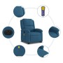 Sillón reclinable de masaje eléctrico elevable terciopelo azul en Sillones | Comprar online en Foru.es