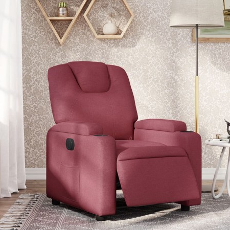 Sillón reclinable eléctrico tela rojo tinto en Sillones | Comprar online en Foru.es