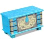 Baúl de almacenamiento madera de mango azul 80x40x45 cm de vidaXL, Baúles de almacenamiento - Ref: Foro24-243332, Precio: 195...