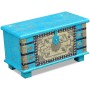 Baúl de almacenamiento madera de mango azul 80x40x45 cm de vidaXL, Baúles de almacenamiento - Ref: Foro24-243332, Precio: 195...