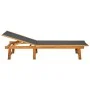 Solid acacia wood and textilene sun lounger by vidaXL, Loungers - Ref: Foro24-41745, Price: 158,17 €, Discount: %