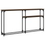 Mesa consola madera de ingeniería marrón roble 145x22,5x75 cm de , Mesas auxiliares - Ref: Foro24-834099, Precio: 48,88 €, De...