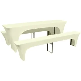 Fundas elásticas para mesa y bancos de exterior crema 3 uds de vidaXL, Fundas - Ref: Foro24-131436, Precio: 19,48 €, Descuent...