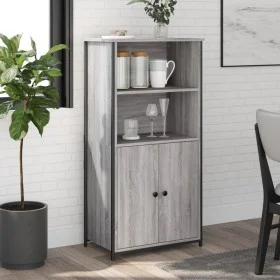 Tall plywood Sonoma gray sideboard 62x36x121.5 cm by , Sideboards - Ref: Foro24-834213, Price: 95,80 €, Discount: %