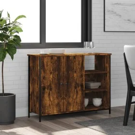 Aparador de madera de ingeniería roble ahumado 100x33x75 cm de , Aparadores - Ref: Foro24-835551, Precio: 78,11 €, Descuento: %