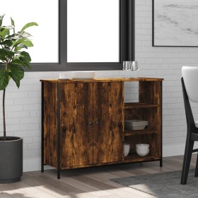 Aparador de madera de ingeniería roble ahumado 100x33x75 cm de , Aparadores - Ref: Foro24-835551, Precio: 78,95 €, Descuento: %