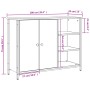 Aparador de madera de ingeniería roble ahumado 100x33x75 cm de , Aparadores - Ref: Foro24-835551, Precio: 78,95 €, Descuento: %