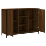Aparador de madera de ingeniería marrón roble 100x35x70 cm de , Aparadores - Ref: Foro24-835518, Precio: 91,84 €, Descuento: %