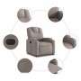 Sillón reclinable eléctrico tela gris taupé en Sillones | Comprar online en Foru.es