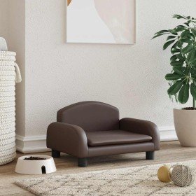 Cama para perros de cuero sintético marrón 50x40x30 cm en Camas para perros | Comprar online en Foru.es
