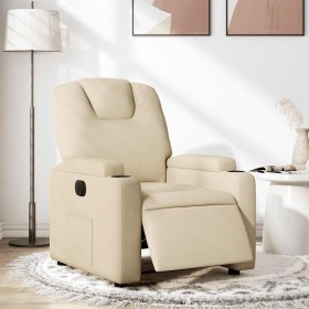 Sillón reclinable eléctrico de tela crema en Sillones | Comprar online en Foru.es