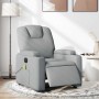 Sillón reclinable de masaje eléctrico tela gris claro en Sillones | Comprar online en Foru.es