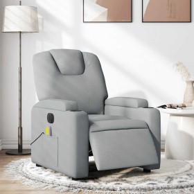 Sillón reclinable de masaje eléctrico tela gris claro en Sillones | Comprar online en Foru.es