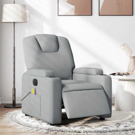 Sillón reclinable de masaje eléctrico tela gris claro en Sillones | Comprar online en Foru.es