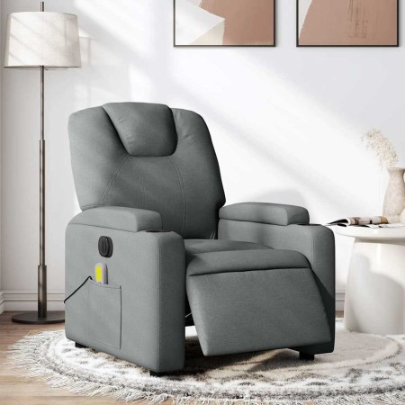 Sillón reclinable de masaje eléctrico tela gris oscuro en Sillones | Comprar online en Foru.es