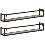 Estantes de pared 2 uds madera maciza mango hierro 110x17x17 cm de , Estantes y estanterías - Ref: Foro24-353793, Precio: 88,...