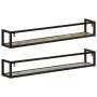 Estantes de pared 2 uds madera maciza mango hierro 110x17x17 cm de , Estantes y estanterías - Ref: Foro24-353793, Precio: 86,...
