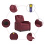 Sillón de masaje reclinable eléctrico tela rojo tinto en Sillones | Comprar online en Foru.es