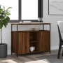 Aparador de madera de ingeniería roble marrón 100x35x80 cm de , Aparadores - Ref: Foro24-835503, Precio: 106,67 €, Descuento: %