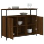 Aparador de madera de ingeniería roble marrón 100x35x80 cm de , Aparadores - Ref: Foro24-835503, Precio: 106,67 €, Descuento: %
