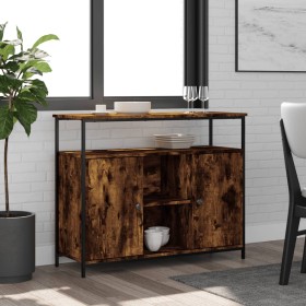 Aparador de madera de ingeniería roble ahumado 100x35x80 cm de , Aparadores - Ref: Foro24-835501, Precio: 98,76 €, Descuento: %