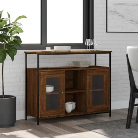 Aparador de madera de ingeniería roble marrón 100x35x80 cm de , Aparadores - Ref: Foro24-835508, Precio: 95,57 €, Descuento: %