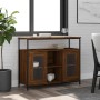 Aparador de madera de ingeniería roble marrón 100x35x80 cm de , Aparadores - Ref: Foro24-835508, Precio: 96,95 €, Descuento: %
