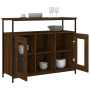 Aparador de madera de ingeniería roble marrón 100x35x80 cm de , Aparadores - Ref: Foro24-835508, Precio: 96,95 €, Descuento: %