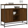 Aparador de madera de ingeniería roble marrón 100x35x80 cm de , Aparadores - Ref: Foro24-835543, Precio: 86,49 €, Descuento: %
