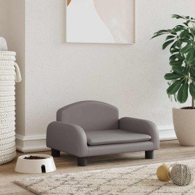 Cama para perros de cuero sintético gris 50x40x30 cm en Camas para perros | Comprar online en Foru.es