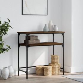 Mesa consola madera de ingeniería marrón roble 75x35,5x75 cm de , Mesas auxiliares - Ref: Foro24-834054, Precio: 44,29 €, Des...