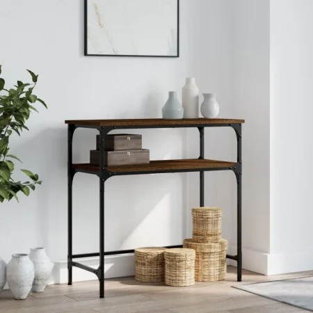 Mesa consola madera de ingeniería marrón roble 75x35,5x75 cm by , Side tables - Ref: Foro24-834054, Price: 43,73 €, Discount: %