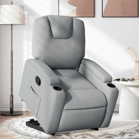 Sillón reclinable elevable de tela gris claro en Sillones | Comprar online en Foru.es