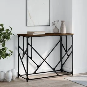 Mesa consola madera de ingeniería marrón roble 100x40x80 cm de , Mesas auxiliares - Ref: Foro24-834119, Precio: 53,92 €, Desc...