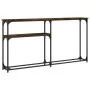 Smoked oak engineered wood console table 145x22.5x75 cm by , Side tables - Ref: Foro24-834097, Price: 47,08 €, Discount: %