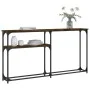 Smoked oak engineered wood console table 145x22.5x75 cm by , Side tables - Ref: Foro24-834097, Price: 47,08 €, Discount: %