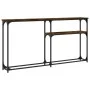Smoked oak engineered wood console table 145x22.5x75 cm by , Side tables - Ref: Foro24-834097, Price: 47,08 €, Discount: %