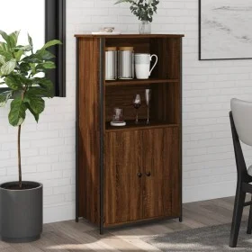 Tall oak brown plywood sideboard 62x36x121.5 cm by , Sideboards - Ref: Foro24-834214, Price: 75,38 €, Discount: %
