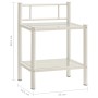 Mesita de noche metal vidrio blanco transparente 45x34,5x60,5cm de vidaXL, Mesitas de noche - Ref: Foro24-325090, Precio: 31,...
