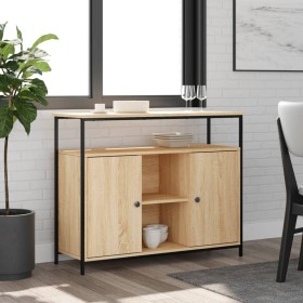 Aparador de madera de ingeniería roble Sonoma 100x35x80 cm de , Aparadores - Ref: Foro24-835500, Precio: 101,05 €, Descuento: %