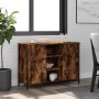 Aparador madera de ingeniería roble ahumado 100x35x70 cm de , Aparadores - Ref: Foro24-835516, Precio: 82,21 €, Descuento: %