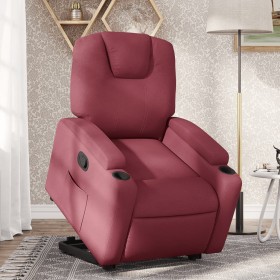 Sillón reclinable elevable tela rojo tinto en Sillones | Comprar online en Foru.es