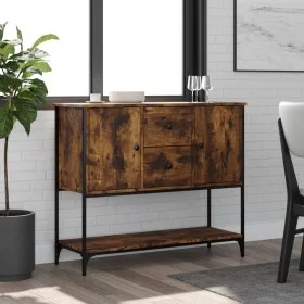 Aparador de madera de ingeniería roble ahumado 100x36x85 cm de , Aparadores - Ref: Foro24-835556, Precio: 84,10 €, Descuento: %