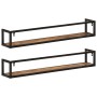 Estantes de pared 2 uds madera maciza mango hierro 110x17x17 cm de , Estantes y estanterías - Ref: Foro24-353792, Precio: 92,...