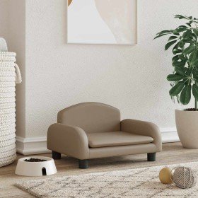 Cama para perros de cuero sintético color capuchino 50x40x30 cm en Camas para perros | Comprar online en Foru.es